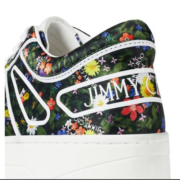 Brand new in box Jimmy Choo EU 41 1/2 Hawaii floral-print low-top sneakers 204 - Picture 4 of 4